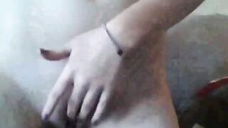Glasses-wearing Woman Shows Off Her Tits on Webcam