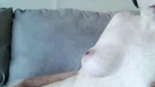 Glasses-wearing Woman Shows Off Her Tits on Webcam