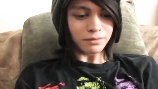 BoyObsession.com - Skinny twink Roxy's dildo stuffing and wanking post-interview