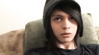BoyObsession.com - Skinny twink Roxy's dildo stuffing and wanking post-interview
