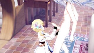 Genshin Impact Anime - Lumine x Razor Rough Sex [Handjob, blowbjob and banged! with creampie] - Japanese oriental manga cartoon game porn