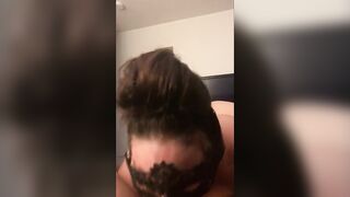 Full Throating of 6 after night of other things inside her mouth