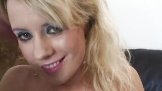 Blonde hot gets rough nailing by 2 men on camera
