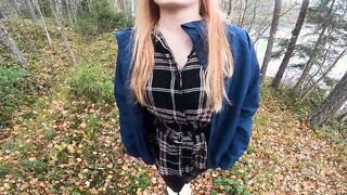 GINGER young girl’s trip to the forest ended up into sex