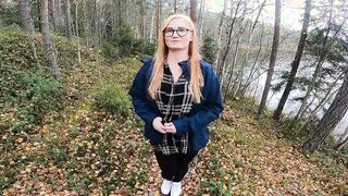GINGER young girl’s trip to the forest ended up into sex