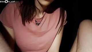 Jerking off and sucking off neighbor’s penis! Cummed on hooters – pov
