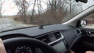 Picked Up College Girl blows and fucks older stranger into vehicle