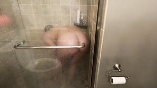 Daughter caught by stepfather taking shower then offer bj