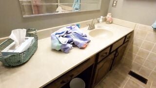 Daughter caught by stepfather taking shower then offer bj