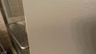Daughter caught by stepfather taking shower then offer bj