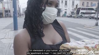 Tremendous Peruvian dark hair seller gets caught by pervert