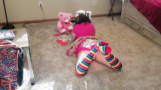 Little sister gets an accidental cumshot by stepbrother