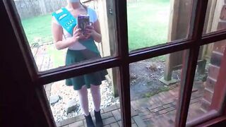 Women scout selling cookies gets plowed by mature man