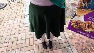 Women scout selling cookies gets plowed by mature man