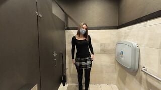 Fiance flashes and gets caught masturbating into outdoor restroom