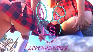 Nasty eighteen plays with her jugs and butt into outside – Intense