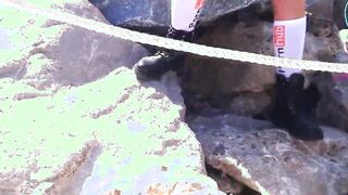 Nasty eighteen plays with her jugs and butt into outside – Intense