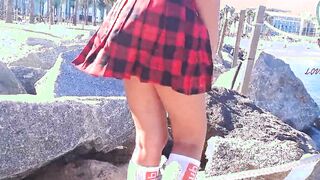 Nasty eighteen plays with her jugs and butt into outside – Intense