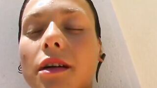 British 18 pornstar Andrea Spinks spreads her tight twat