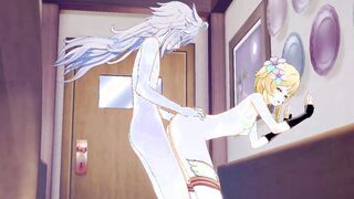 Genshin Impact Cartoon 3D - Lumine Nailed into different positions by Razor with cummed into her cunt - Japanese oriental Manga Hentai Game porn