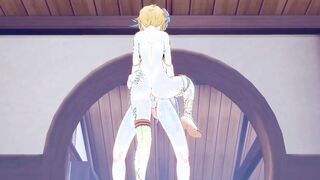 Genshin Impact Cartoon 3D - Lumine Nailed into different positions by Razor with cummed into her cunt - Japanese oriental Manga Hentai Game porn