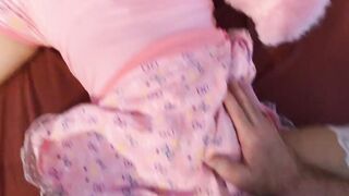 Daughter snuggles with stepfather inside bed and gets plowed