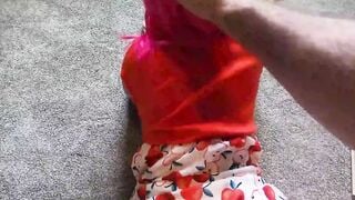 Stepbrother checks on sister and makes her suck his cock