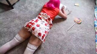 Stepbrother checks on sister and makes her suck his cock