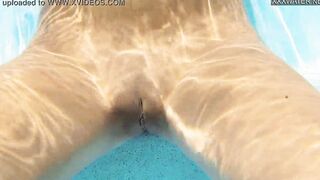 Jacqueline Hope loving being nude inside the pool