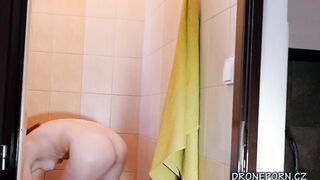 Red Haired teens with nice boobies into the shower