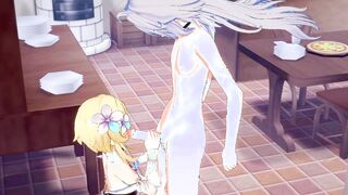 Genshin Impact Anime - Lumine Hand Job and Head to Razor - Japanese eastern manga hentai game porn