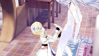 Genshin Impact Anime - Lumine Hand Job and Head to Razor - Japanese eastern manga hentai game porn