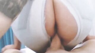 My classmate's tight jeans ripped, revealing her big ass.