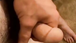 Str8Thugs.com - Inked straight thug's solo wild cock jerking and cum blasting scene w