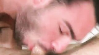 Max Bassett offers his ass to Brandon Atkins for deep bareback