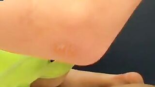 Twink getting blowjob through underwear then cumming