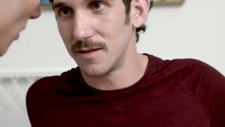 Twink Justin Stone experiences rimjob and deep cocksucking