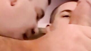 JoeSchmoeXXX.com - Real amateur homo gets a blowjob until exploding a cumload