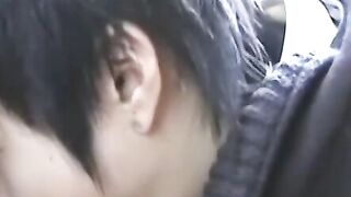 Skinny Japanese dudes getting sloppy deepthroat blowjobs