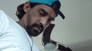 Cock hungry jock drains neighbor's dick for every drop of cum