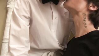 Luke James is eager to get his ass filled with Skye Romeos hard cock