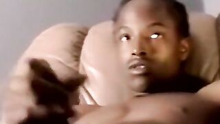 JoeSchmoeXXX.com - Black amateur strokes his dick before his lover eats his cum hungr