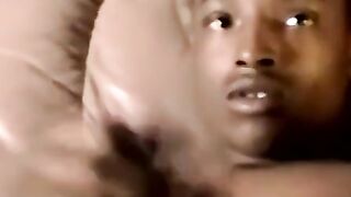 JoeSchmoeXXX.com - Black amateur strokes his dick before his lover eats his cum hungr