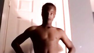 JoeSchmoeXXX.com - Black amateur strokes his dick before his lover eats his cum hungr
