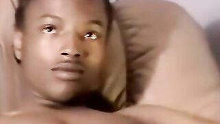 JoeSchmoeXXX.com - Black amateur strokes his dick before his lover eats his cum hungr