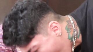 Horny Latinos Dave and Audrey bareback and deepthroat hard