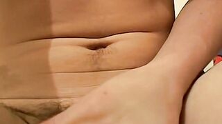 Blinx strokes hard dick till cum sprays all over his bare foot