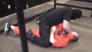 Andre Hardy jolts Dire Callahan with a stun baton