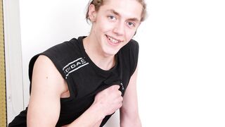 Cute Czech long-haired boy with huge cock