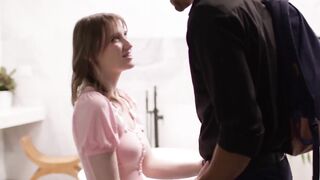 Melody Marks was spitroasted by her boyfriend and hung stud